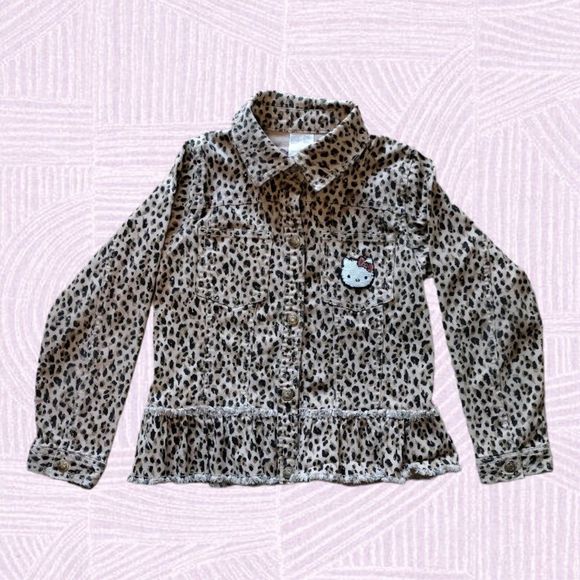 Hello Kitty Other - HELLO KITTY Denim Cheetah Jacket with Bottom  Girl's Size 10